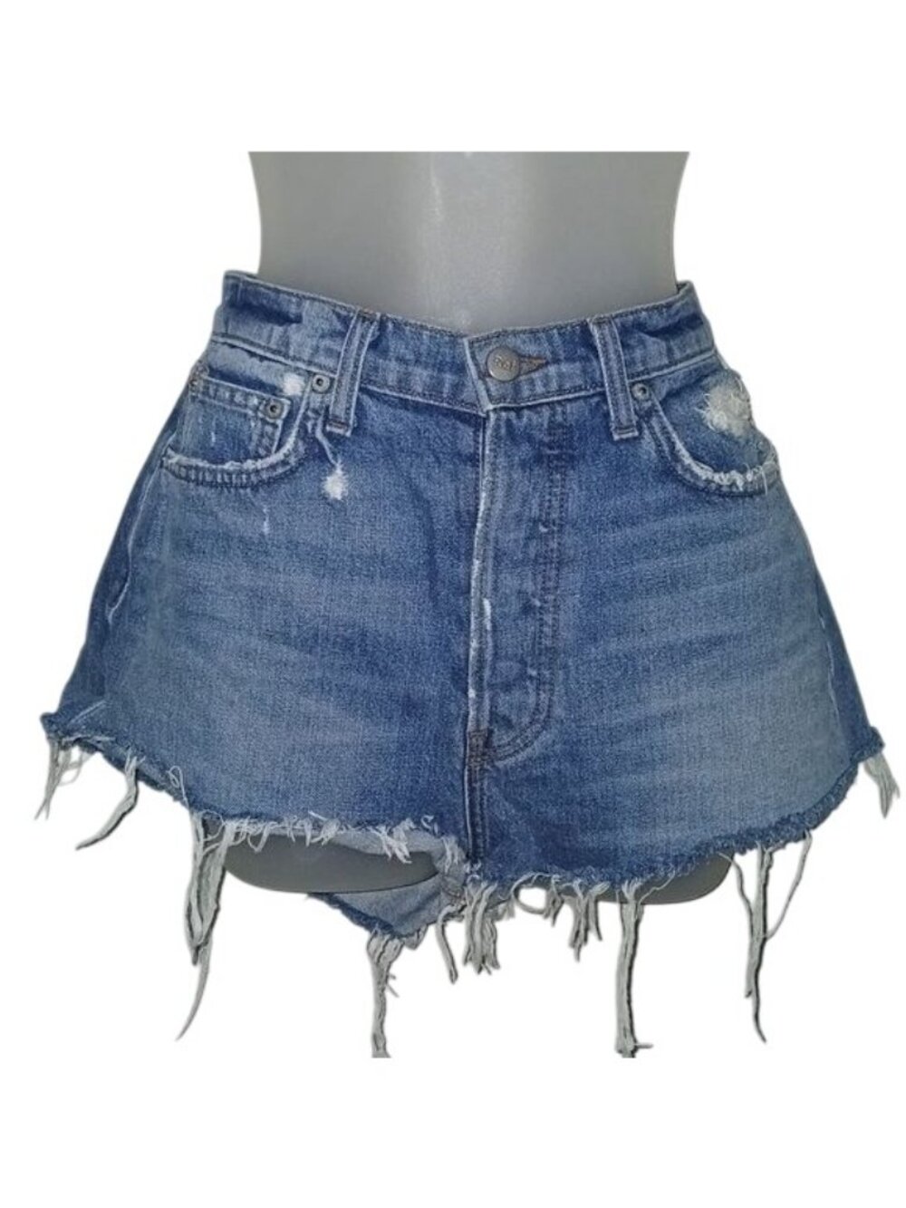 Reformation Dixie Bryce Wash Distressed Cut Off Jean Shorts - Picture 4 of 6